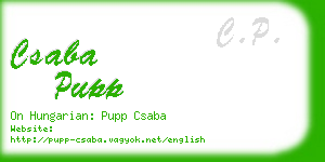 csaba pupp business card